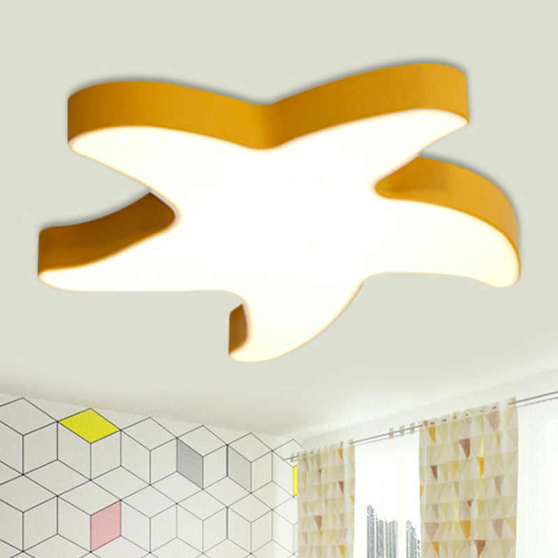 Macaron Loft Starfish Flush Mount Light Acrylic Candy Colored Ceiling Light Yellow Clearhalo 'Ceiling Lights' 'Close To Ceiling Lights' 'Close to ceiling' 'Flush mount' Lighting' 990450