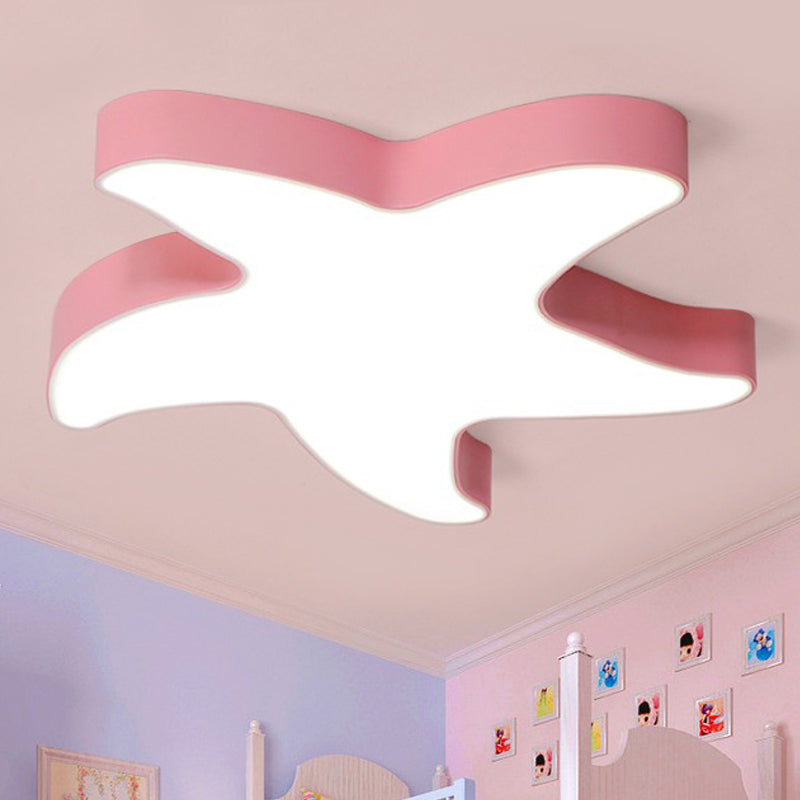 Macaron Loft Starfish Flush Mount Light Acrylic Candy Colored Ceiling Light Pink Clearhalo 'Ceiling Lights' 'Close To Ceiling Lights' 'Close to ceiling' 'Flush mount' Lighting' 990452