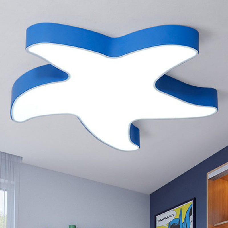 Macaron Loft Starfish Flush Mount Light Acrylic Candy Colored Ceiling Light Blue Clearhalo 'Ceiling Lights' 'Close To Ceiling Lights' 'Close to ceiling' 'Flush mount' Lighting' 990454