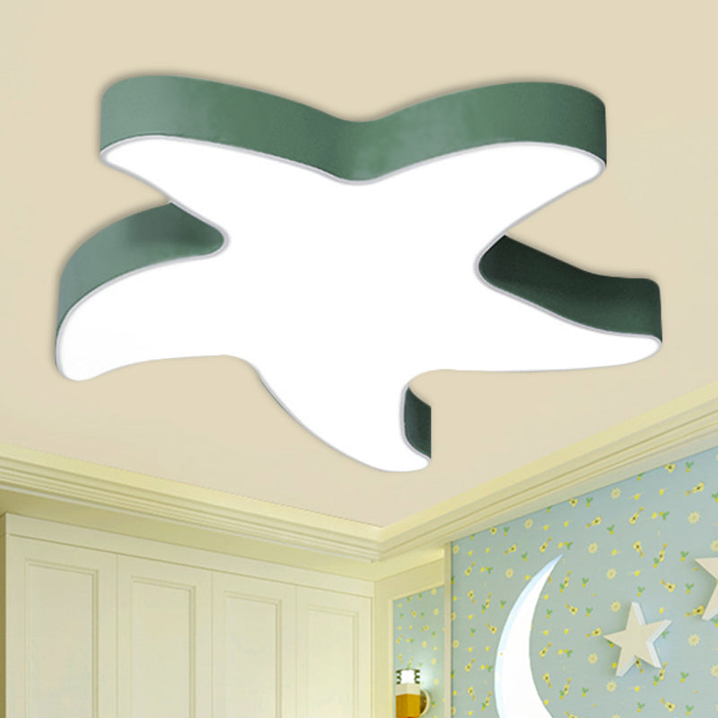 Macaron Loft Starfish Flush Mount Light Acrylic Candy Colored Ceiling Light Green Clearhalo 'Ceiling Lights' 'Close To Ceiling Lights' 'Close to ceiling' 'Flush mount' Lighting' 990456