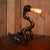 1 Light Table Lamp Industrial Dog Shape Metal Table Lighting with Plumbing Pipe in Black for Restaurant Black Clearhalo 'Lamps' 'Table Lamps' Lighting' 99071