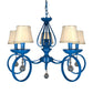 Fabric Blue Pendant Lamp Cone 5/6/8 Lights Classic Chandelier Light Fixture for Living Room with Crystal Draping Clearhalo 'Ceiling Lights' 'Chandeliers' Lighting' options 990793