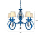 Fabric Blue Pendant Lamp Cone 5/6/8 Lights Classic Chandelier Light Fixture for Living Room with Crystal Draping Clearhalo 'Ceiling Lights' 'Chandeliers' Lighting' options 990795