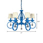 Fabric Blue Pendant Lamp Cone 5/6/8 Lights Classic Chandelier Light Fixture for Living Room with Crystal Draping Clearhalo 'Ceiling Lights' 'Chandeliers' Lighting' options 990800