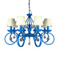 Fabric Blue Pendant Lamp Cone 5/6/8 Lights Classic Chandelier Light Fixture for Living Room with Crystal Draping Clearhalo 'Ceiling Lights' 'Chandeliers' Lighting' options 990803
