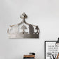 Crown Bedroom Wall Mounted Light Vintage Metal 3 Lights Grey/Gold Wall Sconce Lighting Clearhalo 'Wall Lamps & Sconces' 'Wall Lights' Lighting' 991002