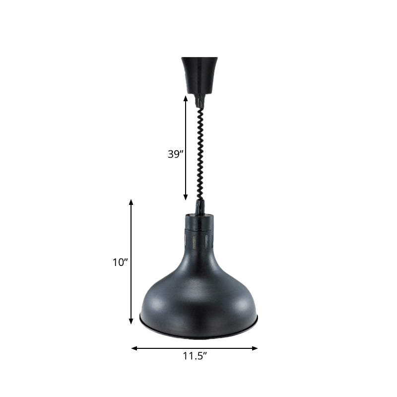 1 Light Extendable Pendant Lighting with Dome Shade Metal Retro Style Kitchen Hanging Lamp in Black, 7"/11.5" W Clearhalo 'Art Deco Pendants' 'Black' 'Cast Iron' 'Ceiling Lights' 'Ceramic' 'Crystal' 'Industrial Pendants' 'Industrial' 'Metal' 'Middle Century Pendants' 'Pendant Lights' 'Pendants' 'Rustic Pendants' 'Tiffany' Lighting' 991018