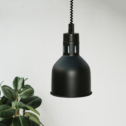 1 Light Extendable Pendant Lighting with Dome Shade Metal Retro Style Kitchen Hanging Lamp in Black, 7"/11.5" W Black 7" Clearhalo 'Art Deco Pendants' 'Black' 'Cast Iron' 'Ceiling Lights' 'Ceramic' 'Crystal' 'Industrial Pendants' 'Industrial' 'Metal' 'Middle Century Pendants' 'Pendant Lights' 'Pendants' 'Rustic Pendants' 'Tiffany' Lighting' 991019