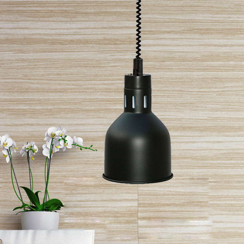 1 Light Extendable Pendant Lighting with Dome Shade Metal Retro Style Kitchen Hanging Lamp in Black, 7"/11.5" W Clearhalo 'Art Deco Pendants' 'Black' 'Cast Iron' 'Ceiling Lights' 'Ceramic' 'Crystal' 'Industrial Pendants' 'Industrial' 'Metal' 'Middle Century Pendants' 'Pendant Lights' 'Pendants' 'Rustic Pendants' 'Tiffany' Lighting' 991020