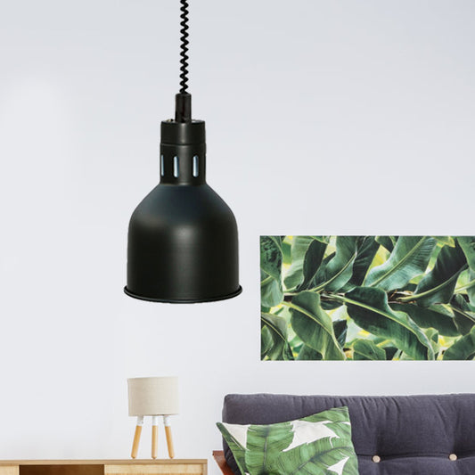 1 Light Extendable Pendant Lighting with Dome Shade Metal Retro Style Kitchen Hanging Lamp in Black, 7"/11.5" W Clearhalo 'Art Deco Pendants' 'Black' 'Cast Iron' 'Ceiling Lights' 'Ceramic' 'Crystal' 'Industrial Pendants' 'Industrial' 'Metal' 'Middle Century Pendants' 'Pendant Lights' 'Pendants' 'Rustic Pendants' 'Tiffany' Lighting' 991021