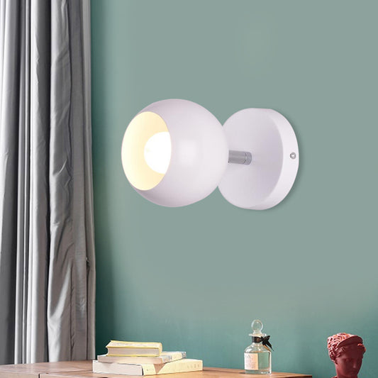 Retro Style Global Wall Lighting 1 Light Metallic Wall Light Sconce in White for Living Room Clearhalo 'Art deco wall lights' 'Cast Iron' 'Glass' 'Industrial wall lights' 'Industrial' 'Middle century wall lights' 'Modern' 'Rustic wall lights' 'Tiffany' 'Traditional wall lights' 'Wall Lamps & Sconces' 'Wall Lights' Lighting' 991098