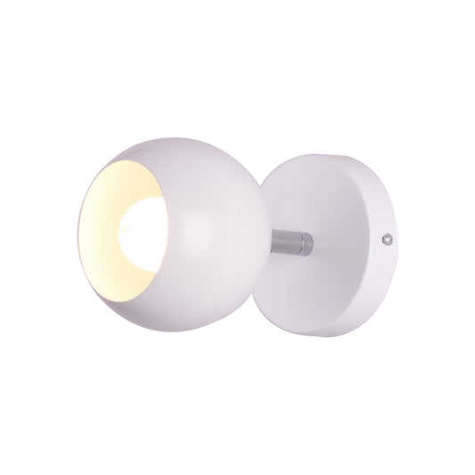 Retro Style Global Wall Lighting 1 Light Metallic Wall Light Sconce in White for Living Room Clearhalo 'Art deco wall lights' 'Cast Iron' 'Glass' 'Industrial wall lights' 'Industrial' 'Middle century wall lights' 'Modern' 'Rustic wall lights' 'Tiffany' 'Traditional wall lights' 'Wall Lamps & Sconces' 'Wall Lights' Lighting' 991099