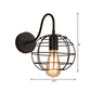 Industrial Stylish Globe Cage Wall Lighting 1 Bulb Metal Wall Sconce Light with Curved Arm in Black for Bedside Clearhalo 'Art deco wall lights' 'Cast Iron' 'Glass' 'Industrial wall lights' 'Industrial' 'Middle century wall lights' 'Modern' 'Rustic wall lights' 'Tiffany' 'Traditional wall lights' 'Wall Lamps & Sconces' 'Wall Lights' Lighting' 991206