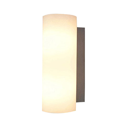 Cylindrical Bedroom Sconce Lighting White Glass 1 Light Modernist Wall Mount Light Clearhalo 'Cast Iron' 'Glass' 'Industrial' 'Modern wall lights' 'Modern' 'Tiffany' 'Traditional wall lights' 'Wall Lamps & Sconces' 'Wall Lights' Lighting' 991278