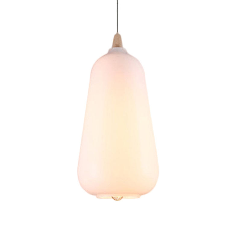 Global/Gourd/Ellipse Pendant Light Contemporary Smoky/Amber/White Glass 1 Light Dining Room Hanging Ceiling Lamp Clearhalo 'Ceiling Lights' 'Glass shade' 'Glass' 'Modern Pendants' 'Modern' 'Pendant Lights' 'Pendants' Lighting' 991283