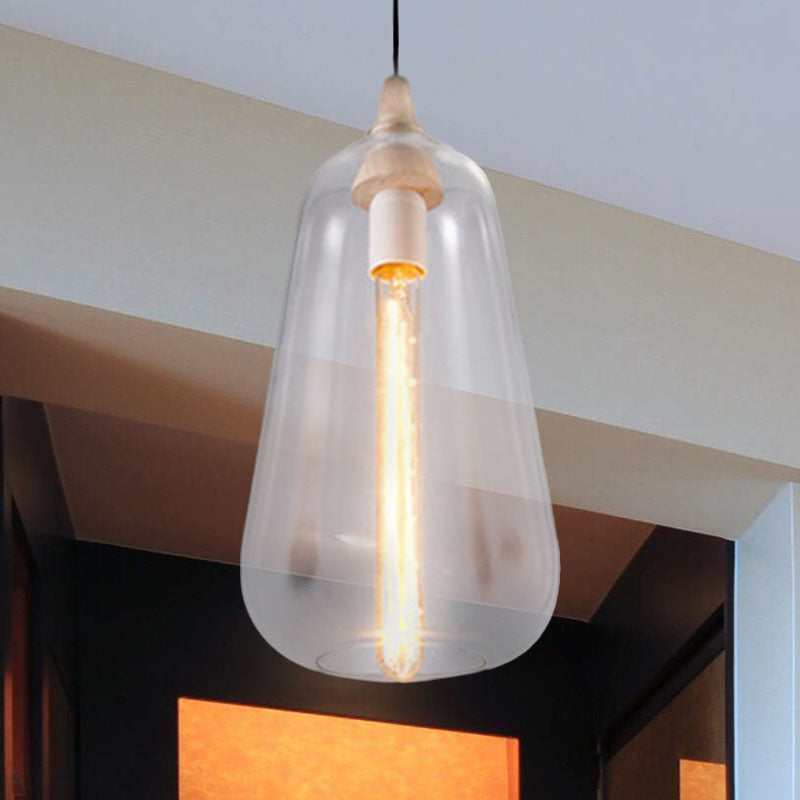 Global/Gourd/Ellipse Pendant Light Contemporary Smoky/Amber/White Glass 1 Light Dining Room Hanging Ceiling Lamp Clear A Clearhalo 'Ceiling Lights' 'Glass shade' 'Glass' 'Modern Pendants' 'Modern' 'Pendant Lights' 'Pendants' Lighting' 991286