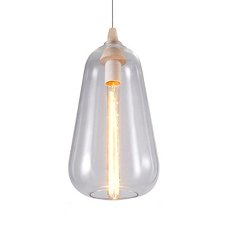 Global/Gourd/Ellipse Pendant Light Contemporary Smoky/Amber/White Glass 1 Light Dining Room Hanging Ceiling Lamp Clearhalo 'Ceiling Lights' 'Glass shade' 'Glass' 'Modern Pendants' 'Modern' 'Pendant Lights' 'Pendants' Lighting' 991288