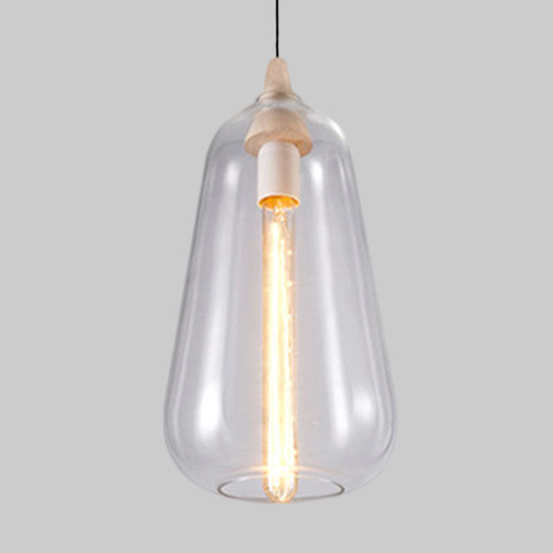 Global/Gourd/Ellipse Pendant Light Contemporary Smoky/Amber/White Glass 1 Light Dining Room Hanging Ceiling Lamp Clearhalo 'Ceiling Lights' 'Glass shade' 'Glass' 'Modern Pendants' 'Modern' 'Pendant Lights' 'Pendants' Lighting' 991289