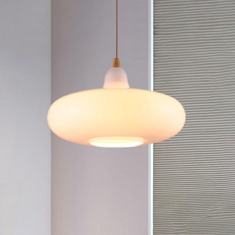 Global/Gourd/Ellipse Pendant Light Contemporary Smoky/Amber/White Glass 1 Light Dining Room Hanging Ceiling Lamp Clearhalo 'Ceiling Lights' 'Glass shade' 'Glass' 'Modern Pendants' 'Modern' 'Pendant Lights' 'Pendants' Lighting' 991299