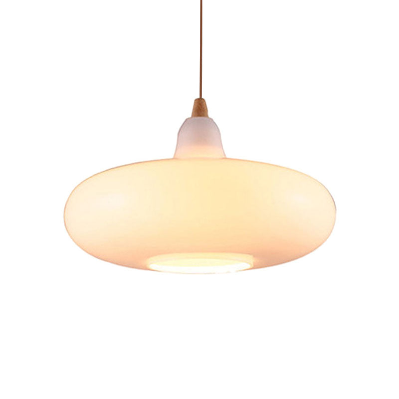 Global/Gourd/Ellipse Pendant Light Contemporary Smoky/Amber/White Glass 1 Light Dining Room Hanging Ceiling Lamp Clearhalo 'Ceiling Lights' 'Glass shade' 'Glass' 'Modern Pendants' 'Modern' 'Pendant Lights' 'Pendants' Lighting' 991300