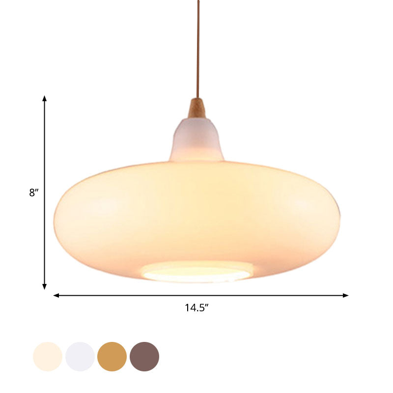 Global/Gourd/Ellipse Pendant Light Contemporary Smoky/Amber/White Glass 1 Light Dining Room Hanging Ceiling Lamp Clearhalo 'Ceiling Lights' 'Glass shade' 'Glass' 'Modern Pendants' 'Modern' 'Pendant Lights' 'Pendants' Lighting' 991302