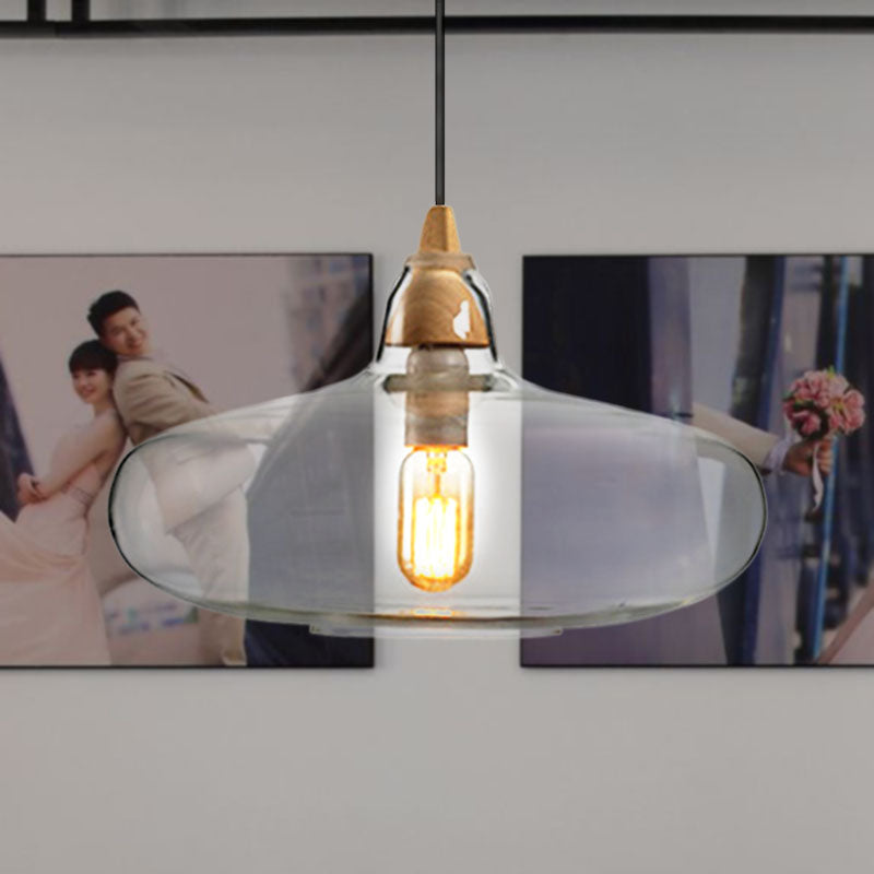 Global/Gourd/Ellipse Pendant Light Contemporary Smoky/Amber/White Glass 1 Light Dining Room Hanging Ceiling Lamp Clear B Clearhalo 'Ceiling Lights' 'Glass shade' 'Glass' 'Modern Pendants' 'Modern' 'Pendant Lights' 'Pendants' Lighting' 991303