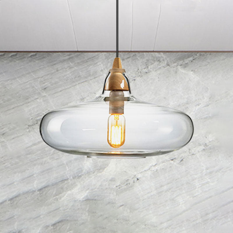 Global/Gourd/Ellipse Pendant Light Contemporary Smoky/Amber/White Glass 1 Light Dining Room Hanging Ceiling Lamp Clearhalo 'Ceiling Lights' 'Glass shade' 'Glass' 'Modern Pendants' 'Modern' 'Pendant Lights' 'Pendants' Lighting' 991304