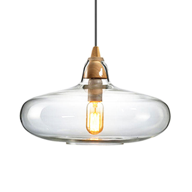 Global/Gourd/Ellipse Pendant Light Contemporary Smoky/Amber/White Glass 1 Light Dining Room Hanging Ceiling Lamp Clearhalo 'Ceiling Lights' 'Glass shade' 'Glass' 'Modern Pendants' 'Modern' 'Pendant Lights' 'Pendants' Lighting' 991305