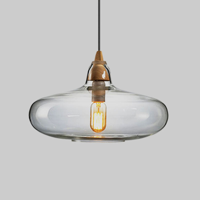 Global/Gourd/Ellipse Pendant Light Contemporary Smoky/Amber/White Glass 1 Light Dining Room Hanging Ceiling Lamp Clearhalo 'Ceiling Lights' 'Glass shade' 'Glass' 'Modern Pendants' 'Modern' 'Pendant Lights' 'Pendants' Lighting' 991306
