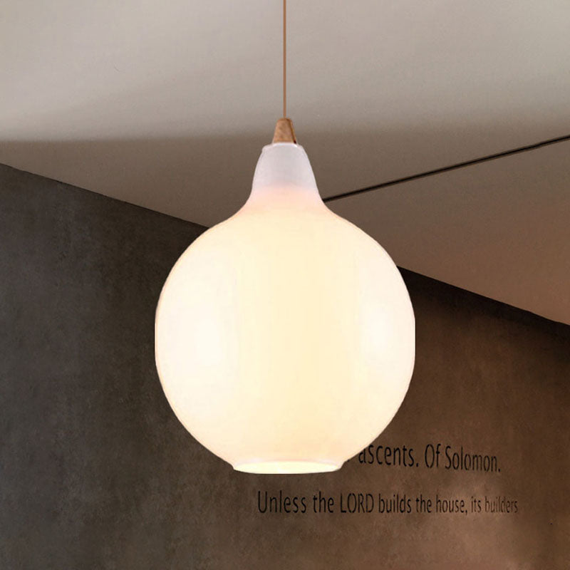 Global/Gourd/Ellipse Pendant Light Contemporary Smoky/Amber/White Glass 1 Light Dining Room Hanging Ceiling Lamp Clearhalo 'Ceiling Lights' 'Glass shade' 'Glass' 'Modern Pendants' 'Modern' 'Pendant Lights' 'Pendants' Lighting' 991316