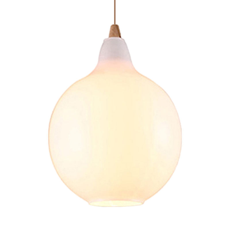 Global/Gourd/Ellipse Pendant Light Contemporary Smoky/Amber/White Glass 1 Light Dining Room Hanging Ceiling Lamp Clearhalo 'Ceiling Lights' 'Glass shade' 'Glass' 'Modern Pendants' 'Modern' 'Pendant Lights' 'Pendants' Lighting' 991317