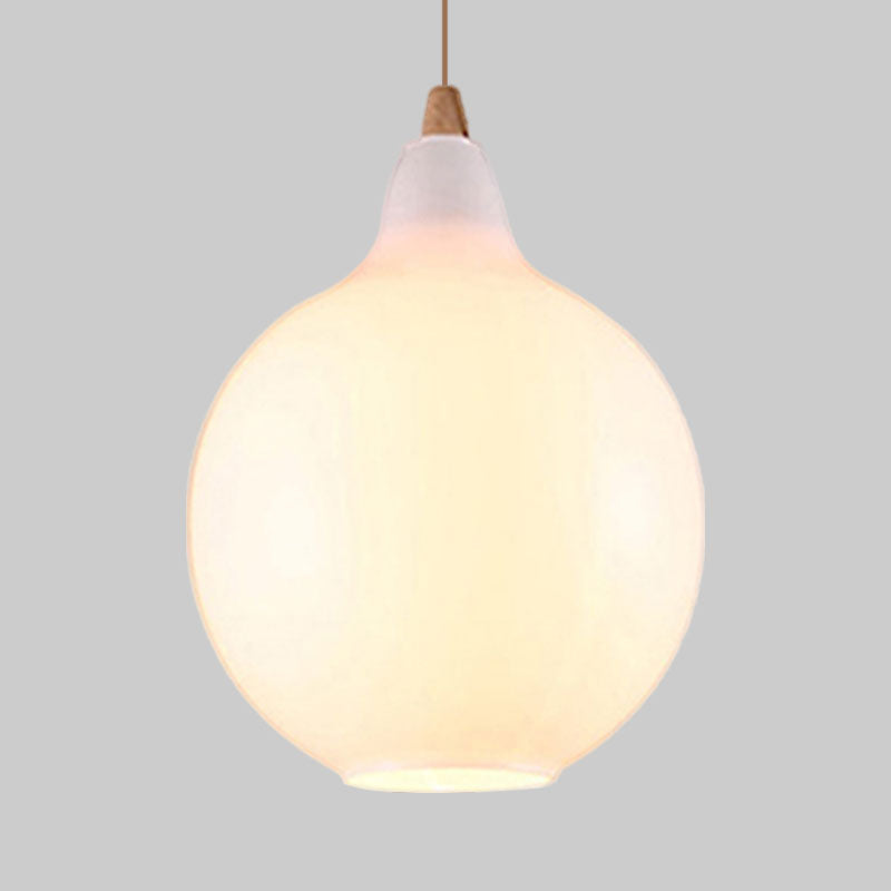 Global/Gourd/Ellipse Pendant Light Contemporary Smoky/Amber/White Glass 1 Light Dining Room Hanging Ceiling Lamp Clearhalo 'Ceiling Lights' 'Glass shade' 'Glass' 'Modern Pendants' 'Modern' 'Pendant Lights' 'Pendants' Lighting' 991318