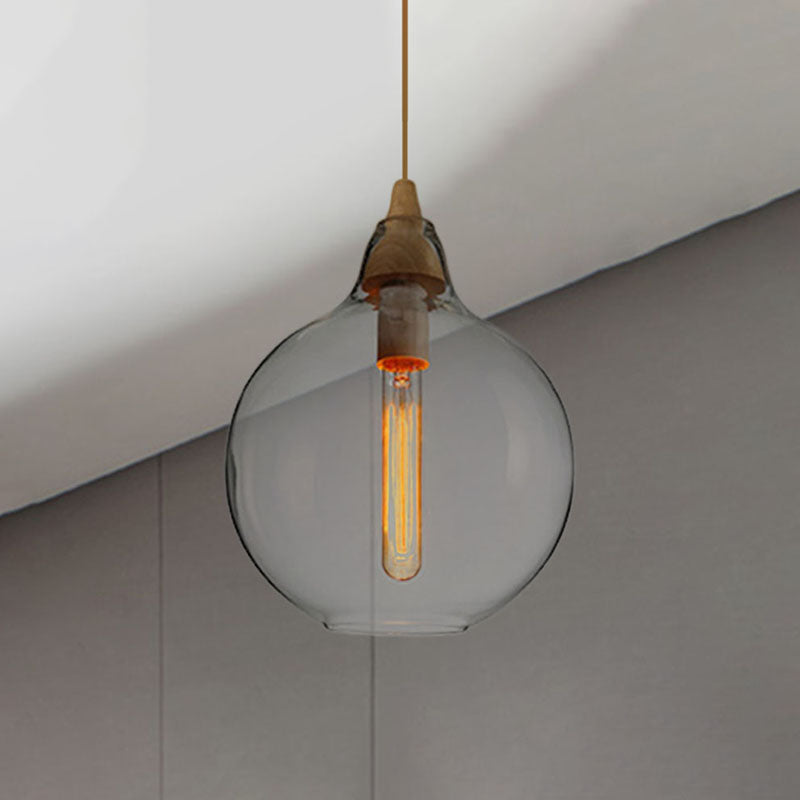 Global/Gourd/Ellipse Pendant Light Contemporary Smoky/Amber/White Glass 1 Light Dining Room Hanging Ceiling Lamp Clearhalo 'Ceiling Lights' 'Glass shade' 'Glass' 'Modern Pendants' 'Modern' 'Pendant Lights' 'Pendants' Lighting' 991321