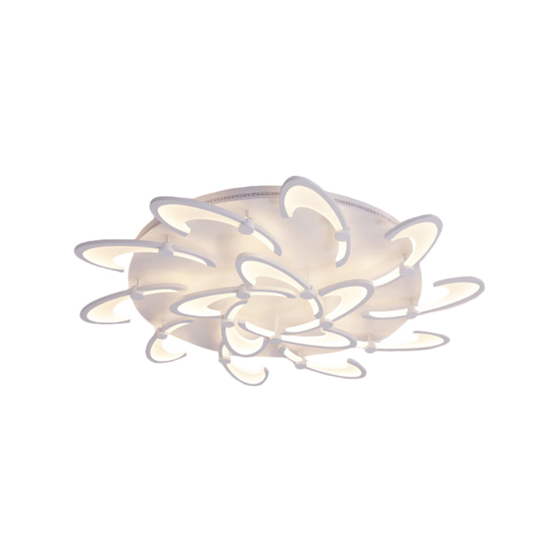 Floral Acrylic LED Flush Mount Light Fixture Contemporary 3/6/9 Lights White Ceiling Lamp in Warm/White/Natural Light Clearhalo 'Ceiling Lights' 'Close To Ceiling Lights' 'Close to ceiling' 'Semi-flushmount' Lighting' 991385