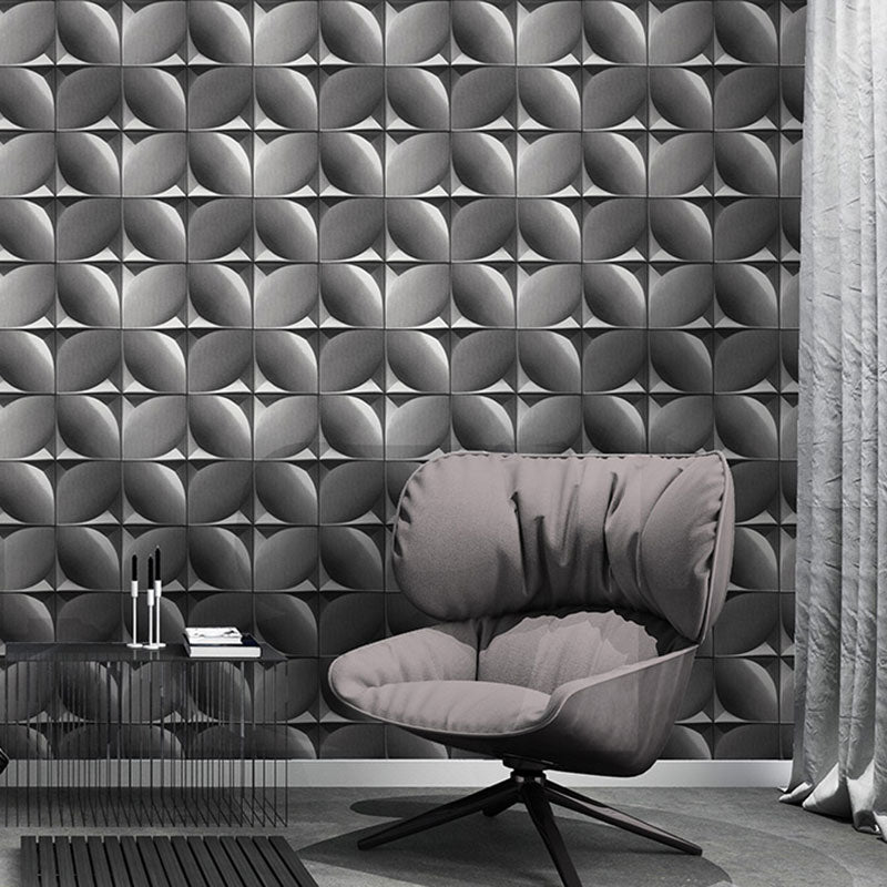 Grid Flock Texture Wall Art for Accent Wall 3D Harlequin Wallpaper in Neutral Color, Water-Resistant Black Clearhalo 'Wall Decor' 'Wallpaper' 991462