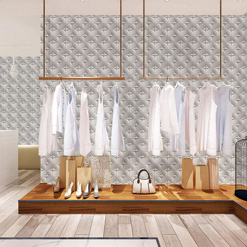 Grid Flock Texture Wall Art for Accent Wall 3D Harlequin Wallpaper in Neutral Color, Water-Resistant Clearhalo 'Wall Decor' 'Wallpaper' 991469