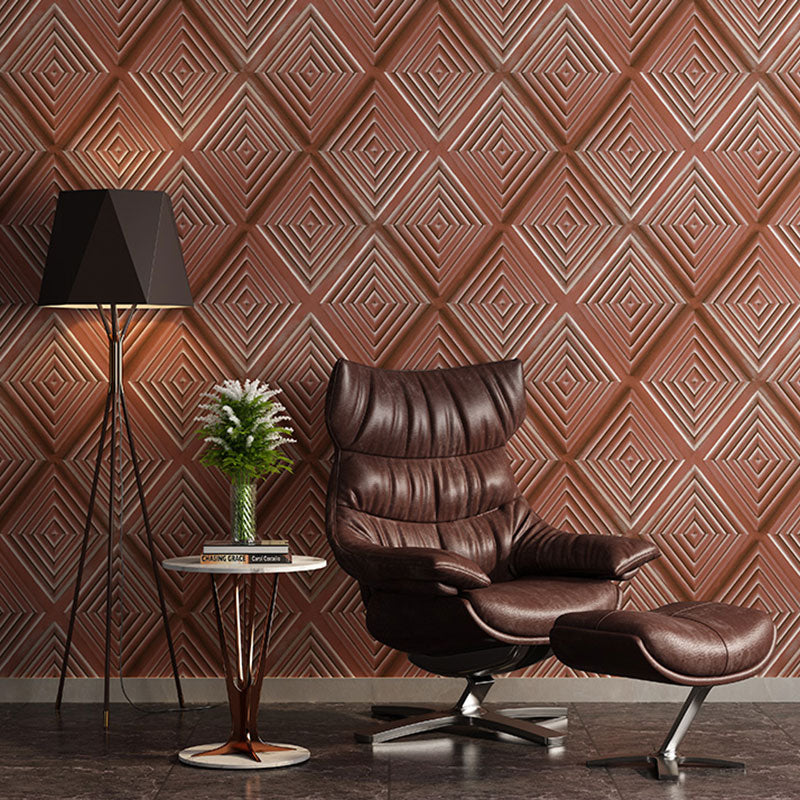 Stain-Resistant 3D Harlequin Wallpaper Plaster Modern Wall Art for Bar Decoration, 33'L x 20.5"W Tan Clearhalo 'Wall Decor' 'Wallpaper' 991503