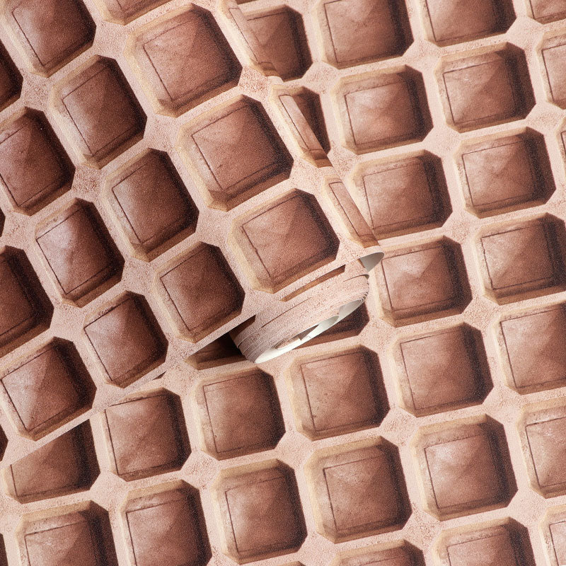 Simple Wallpaper Roll in Dark Color 3D Effect Grid Wall Covering, 33-foot x 20.5-inch Clearhalo 'Wall Decor' 'Wallpaper' 991516