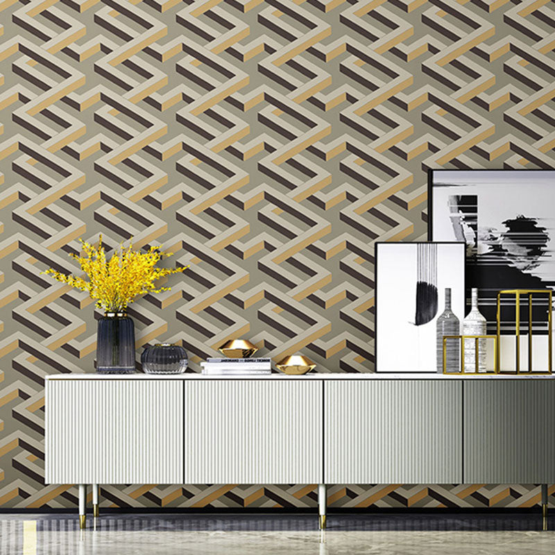 3D Color Block Wall Art in Natural Color Plaster Wallpaper Roll for Home Decoration, 33' x 20.5" Yellow-Gray Clearhalo 'Wall Decor' 'Wallpaper' 991540