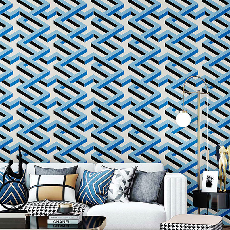 3D Color Block Wall Art in Natural Color Plaster Wallpaper Roll for Home Decoration, 33' x 20.5" Blue Clearhalo 'Wall Decor' 'Wallpaper' 991547