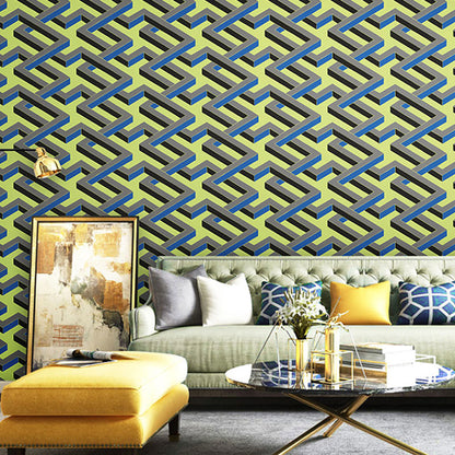 3D Color Block Wall Art in Natural Color Plaster Wallpaper Roll for Home Decoration, 33' x 20.5" Green Clearhalo 'Wall Decor' 'Wallpaper' 991550