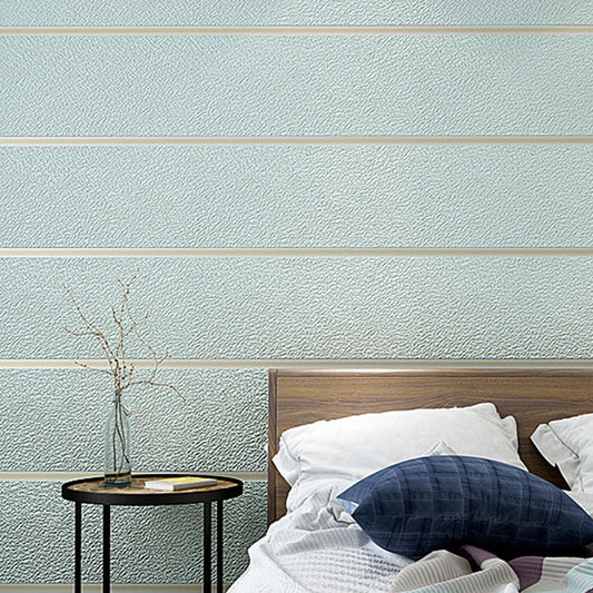 Neutral Color Vertical Stripe Wallpaper Stain-Resistant Flock Wall Covering for Accent Wall Blue-Green Clearhalo 'Modern wall decor' 'Modern' 'Wallpaper' Wall Decor' 991579