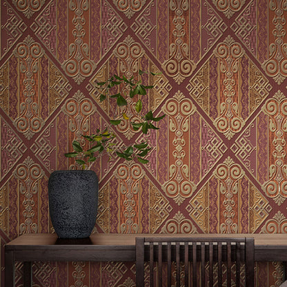 Grid and Blossom Plaster Wall Decor 900 Wallpaper Roll for Guest Room, 20.5-inch x 33-foot Coffee Clearhalo 'Wall Decor' 'Wallpaper' 991643