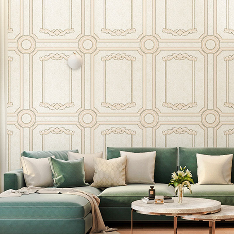 European 3D Faux Wood Wallpaper for Living Room Decoration, 20.5" by 33' Wall Covering in Beige Beige Clearhalo 'Modern wall decor' 'Modern' 'Wallpaper' Wall Decor' 991651