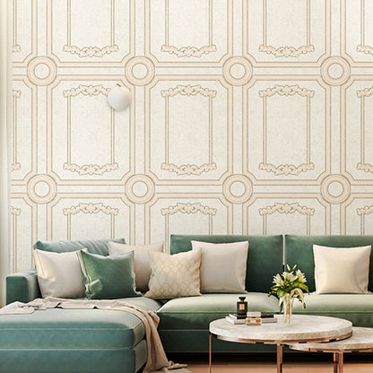 European 3D Faux Wood Wallpaper for Living Room Decoration, 20.5" by 33' Wall Covering in Beige Beige Clearhalo 'Modern wall decor' 'Modern' 'Wallpaper' Wall Decor' 991651