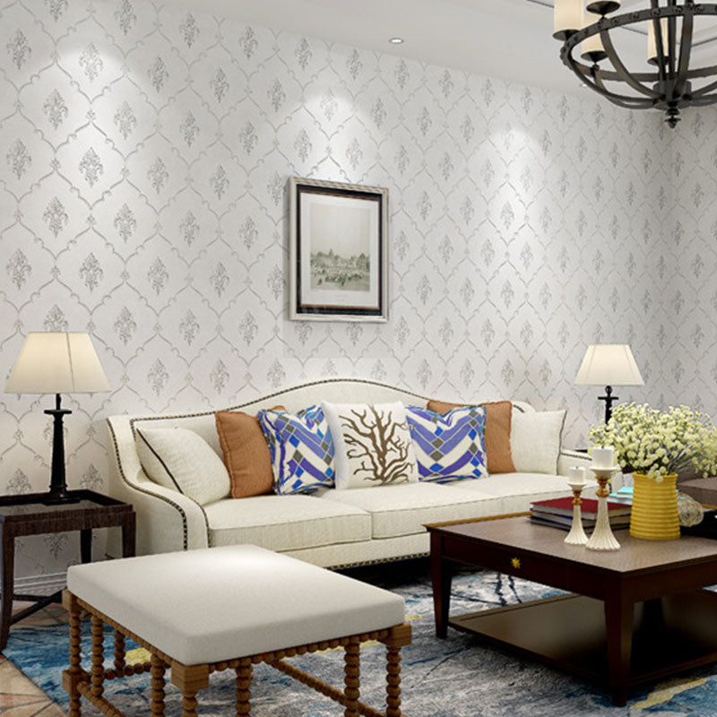 Harlequin and Blossom Wall Covering for Accent Wall in Soft Color, Non-Pasted, 20.5 in x 33 ft Beige Clearhalo 'Vintage wall decor' 'Vintage' 'Wallpaper' Wall Decor' 991676