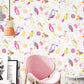 Pastel Color Simple Wallpaper 900 Bird and Lemon Wall Art for Kid's Bedroom Pink Clearhalo 'Wall Decor' 'Wallpaper' 991762