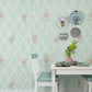 Dense Flower Design Wallpaper Roll for Living Room Decor, Pastel Color, 31 ft. x 20.5 in Light Green Clearhalo 'Country wall decor' 'Rustic' 'Wallpaper' Wall Decor' 991789