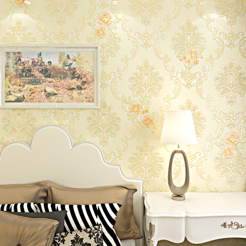 Garden Blossoms Wall Covering in Soft Color Non-Woven Material Wallpaper for Home Decor, 31' by 20.5" Clearhalo 'Vintage wall decor' 'Vintage' 'Wallpaper' Wall Decor' 991799