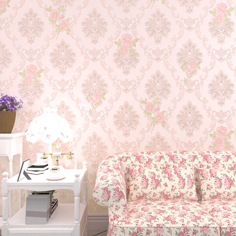 Garden Blossoms Wall Covering in Soft Color Non-Woven Material Wallpaper for Home Decor, 31' by 20.5" Clearhalo 'Vintage wall decor' 'Vintage' 'Wallpaper' Wall Decor' 991803